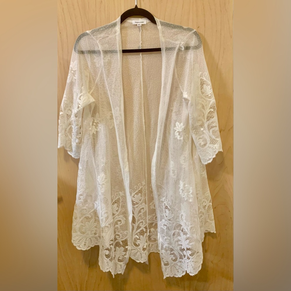 Thread & Clover Sheer Lace Kimono Cardigan